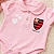 Body Polo Bebê Flamengo Rosa Feminino Oficial Torcida Baby - Imagem 4
