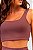 Top Regata com Bojo Poliamida Marrom Café MC Fitness - Imagem 2