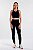 Top Cropped Regata Poliamida Canelada Preto MC Fitness - Imagem 3
