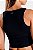 Top Cropped Regata Poliamida Canelada Preto MC Fitness - Imagem 5