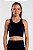 Top Cropped Regata Poliamida Canelada Preto MC Fitness - Imagem 1