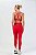 Legging com Bolso Lateral e Recortes Poliamida Vermelho Rubro MC Fitness - Imagem 3