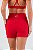 Bermuda com Bolso Lateral e Recortes Poliamida Vermelho Rubro MC Fitness - Imagem 3