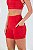 Bermuda com Bolso Lateral e Recortes Poliamida Vermelho Rubro MC Fitness - Imagem 2