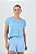 Blusa Cropped Furadinho Dry Azul Frozen MC Fitness - Imagem 1