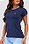 Blusa Baby Tee Microfibra Azul Marinho MC Fitness - Imagem 2