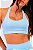 Top Frente Única com Bojo Poliamida Azul Frozen MC Fitness - Imagem 2