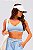 Top Listrado com Alças Cruzadas Malha Urban Azul Frozen MC Fitness - Imagem 1