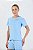 Blusa com Recortes Microfibra e Furadinho Dry Azul Frozen MC Fitness - Imagem 1