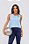 Regata Cropped Furadinho Dry Azul Frozen MC Fitness - Imagem 1