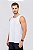 Regata Masculina com Recorte Microfibra e Furadinho Dry Branco MC Fitness - Imagem 3
