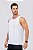 Regata Masculina com Recorte Microfibra e Furadinho Dry Branco MC Fitness - Imagem 1