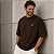 Camisa Oversized malha Suedine Marrom - Imagem 1