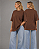 Camisa Oversized Feminina- Marrom - Imagem 4