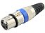 Conector xlr femea anel azul 2632 - Imagem 1