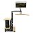 Mesa Flutuante Elétrica Ingrem Floating Desk Preto com Madeira Versão com Prateleira na Esquerda 220V Ajuste De Altura Braço Articulado para Monitor Integrado VESA 100x100mm e 75x75mm Painel Organizador Perfurado - Imagem 1
