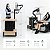 Mesa Flutuante Elétrica Ingrem Floating Desk Preto Versão com Prateleira na Direita 220V Ajuste De Altura Braço Articulado para Monitor Integrado VESA 100x100mm e 75x75mm Painel Organizador Perfurado - Imagem 4