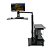 Mesa Flutuante Elétrica Ingrem Floating Desk Preto Versão com Prateleira na Direita 220V Ajuste De Altura Braço Articulado para Monitor Integrado VESA 100x100mm e 75x75mm Painel Organizador Perfurado - Imagem 1