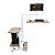 Mesa Flutuante Elétrica Ingrem Floating Desk Branco com Madeira Versão com Prateleira na Esquerda 220V Ajuste De Altura Braço Articulado para Monitor Integrado VESA 100x100mm e 75x75mm Painel Organizador Perfurado - Imagem 1