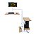 Mesa Flutuante Elétrica Ingrem Floating Desk Branco com Madeira Versão com Prateleira na Direita 220V Ajuste De Altura Braço Articulado para Monitor Integrado VESA 100x100mm e 75x75mm Painel Organizador Perfurado 6973193060783 - Imagem 1