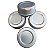 Kit 4 Calotas Central Roda Dragon L200 Quadrada Com Detalhes - Imagem 1