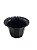 Vaso Plástico Cachepô Tulipa Canelada Colibri 13cm Preta - Imagem 1