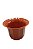 Vaso Plástico Cachepô Tulipa Canelada Colibri 13cm Terracota - Imagem 1
