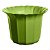 Vaso Plástico Cachepô Tulipa Canelada Colibri 18cm Verde Claro - Imagem 1