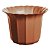 Vaso Plástico Cachepô Tulipa Canelada Colibri 18cm Terracota - Imagem 1