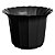 Vaso Plástico Cachepô Tulipa Canelada Colibri 18cm Preto - Imagem 1