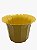 Vaso Plástico Cachepô Tulipa Canelada Colibri 18cm Amarelo - Imagem 1