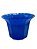 Vaso Plástico Cachepô Tulipa Canelada Colibri 23cm Azul - Imagem 1