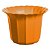 Vaso Plástico Cachepô Tulipa Canelada Colibri 23cm Laranja - Imagem 1