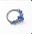 Argola Titânio Luxo com Pedras Azul 10mm - Imagem 1