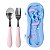 Kit Talheres Inox Infantil Estojo Stitch Azul Miniso Disney - Imagem 1
