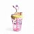Copo Com Canudo Disney Ufufy Original Fofo Infantil Miniso - Imagem 1