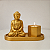 Kit Decorativo Buda Dourado com Porta Velas Artesanal - Imagem 3