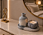 Kit Decorativo Artesanal em Cimento – Bandeja + Vaso + Porta Vela Flor Lotus - Imagem 2