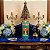 Vela Artesanal Gruta Nossa Senhora Aparecida Verde com Pedras Citrino e Copo de Vidro - Altar e Decoração Católica - Imagem 1
