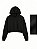 Moletom Cropped Feminino Preto Canguru - Imagem 1