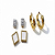 Brinco kit Argola Quadrados Cravejado Aço Dourado 316L⭐️ - Imagem 4