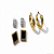Brinco kit Argola Quadrados Cravejado Aço Dourado 316L⭐️ - Imagem 2