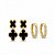 Brinco Kit Trevos e Argolinhas Cravejadas Aço Dourado 316L⭐️ - Imagem 2