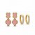 Brinco Kit Trevos e Argolinhas Cravejadas Aço Dourado 316L⭐️ - Imagem 6