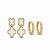 Brinco Kit Trevos e Argolinhas Cravejadas Aço Dourado 316L⭐️ - Imagem 4