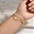 Pulseira Dupla Corrente Esfera e Pingente Borboleta Jateada Aço Dourado 316L⭐️ - Imagem 2