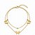 Pulseira Dupla Corrente Esfera e Pingente Borboleta Jateada Aço Dourado 316L⭐️ - Imagem 3