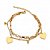 Pulseira Dupla Elo Quadrado e Corrente Bolinha Coração Liso Aço Dourado 316L⭐️ - Imagem 3