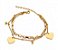 PULSEIRA DUPLA ELO QUADRADO E CORRENTE BOLINHA CORAÇÃO LISO AÇO DOURADO 316L⭐️ - Imagem 2