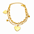 Pulseira Dupla Elo Quadrado e Corrente Bolinha Coração Liso Aço Dourado 316L⭐️ - Imagem 2